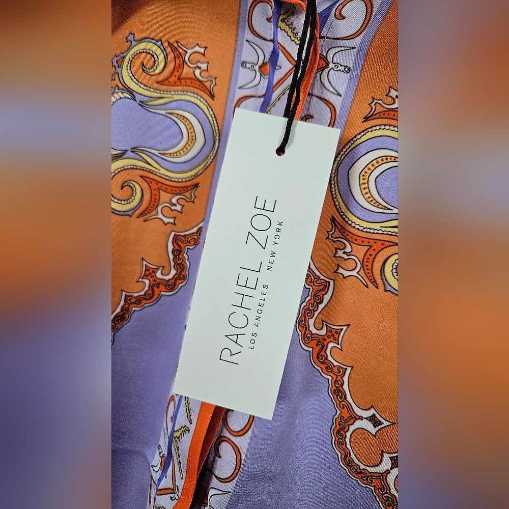 Rachel Zoe Orange and Purple Button-Up Shirt - Picture 5 of 6